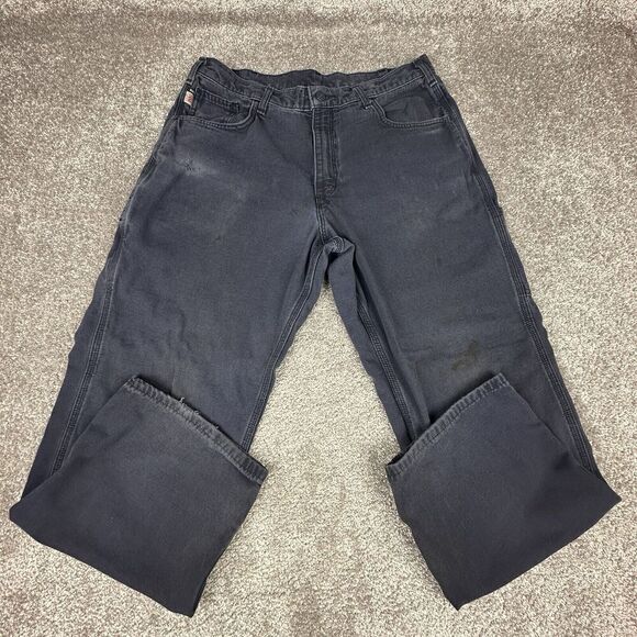 Carhartt Flame Resistant Chino Pants Mens 36x30 Original Fit Navy Blue Cat 2 - Picture 1 of 12